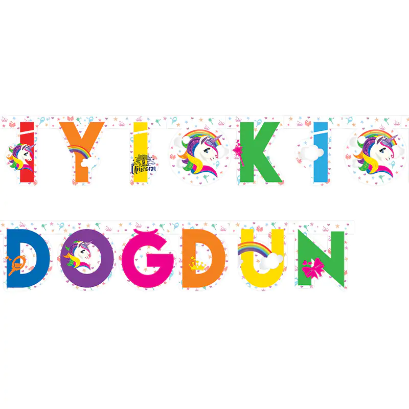 Rainbow Unicorn İyi ki Doğdun Banner (2m)